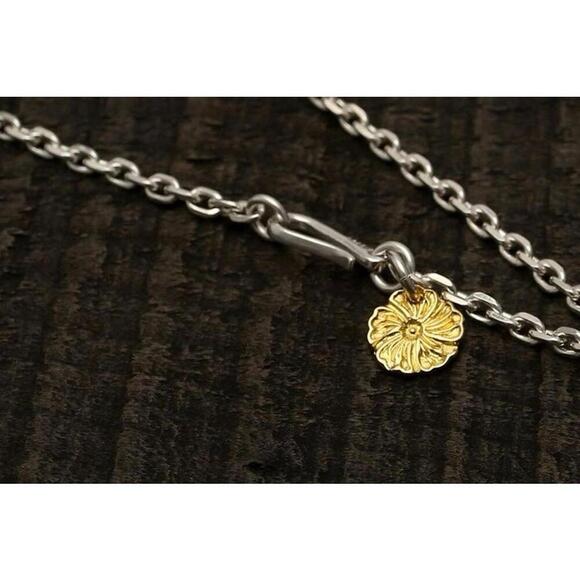 Goro Style Sterling Silver Chrysanthemum Engraved Teardrop Pendant Handmade Neck - Picture 5 of 7